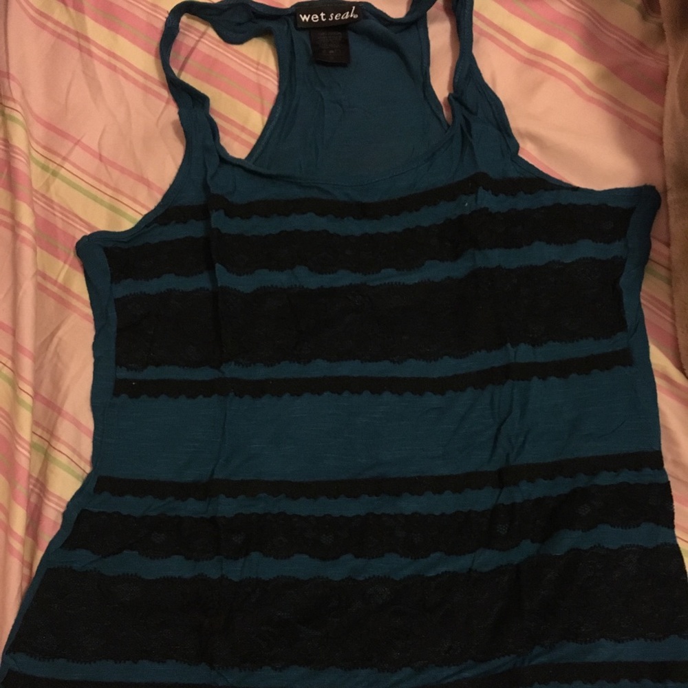 Blue with lace tank top from Wetseal Shop